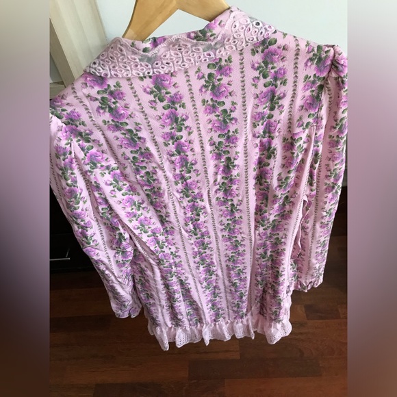 NWT LoveShackFancy Moonstone Double Breasted Crystal Buttons Floral Dress M - Picture 5 of 17